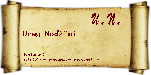 Uray Noémi névjegykártya
